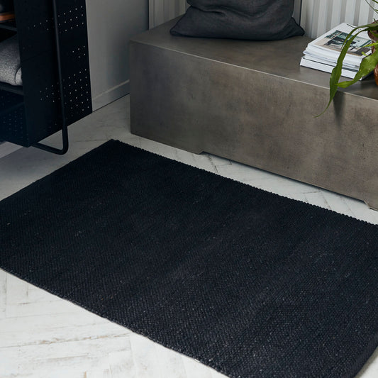 Alfombra, cáñamo, negro