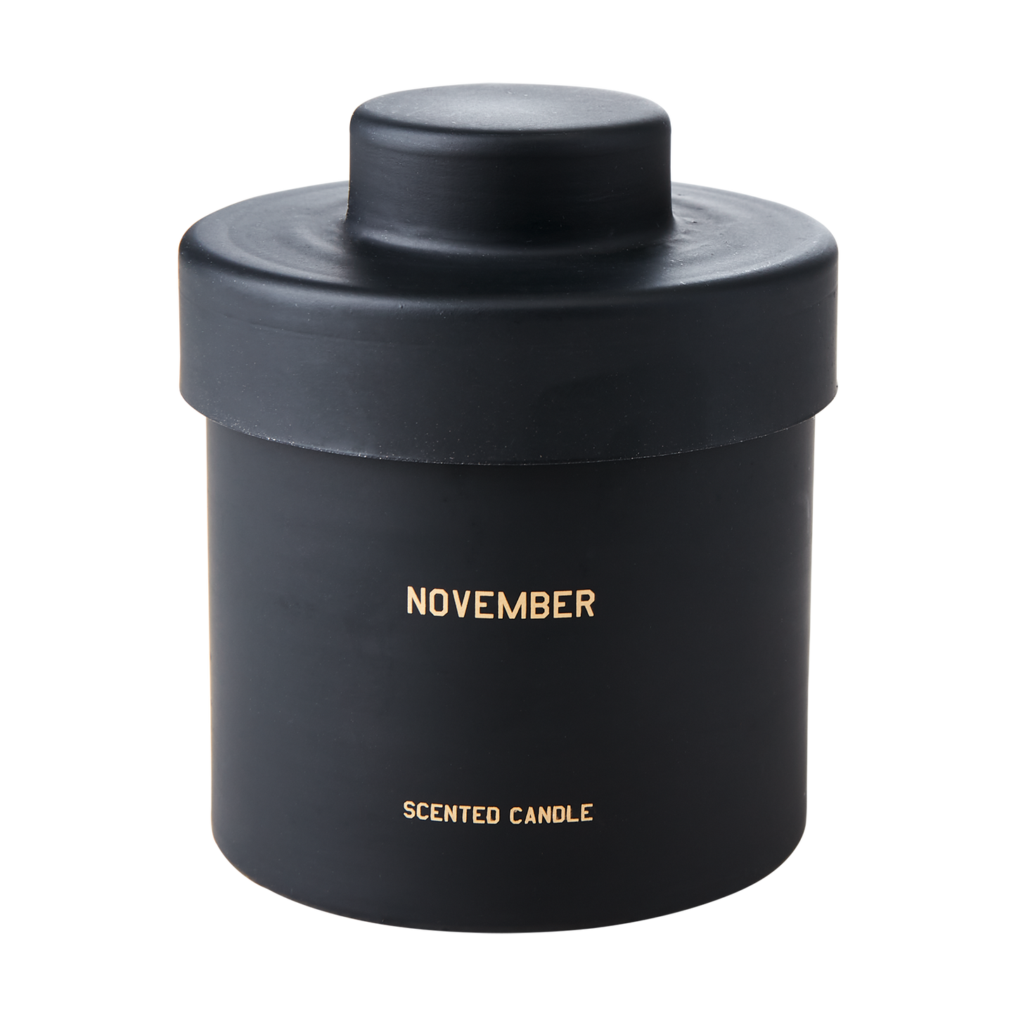 Calendar Hazelnut & Oat Scented Candle, Black