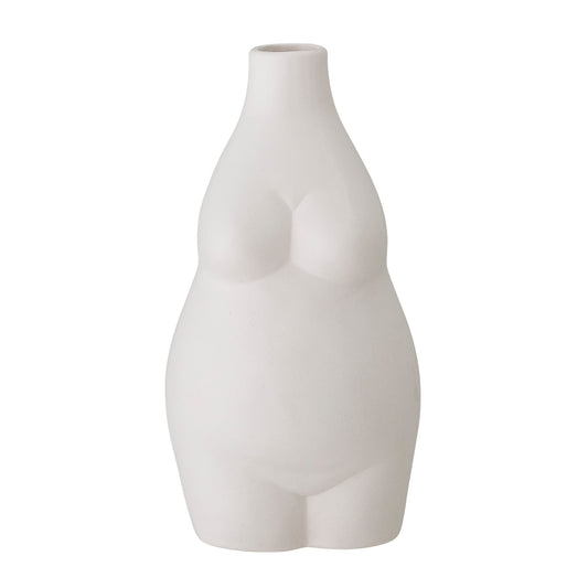 Jarrón Elora, blanco, gres