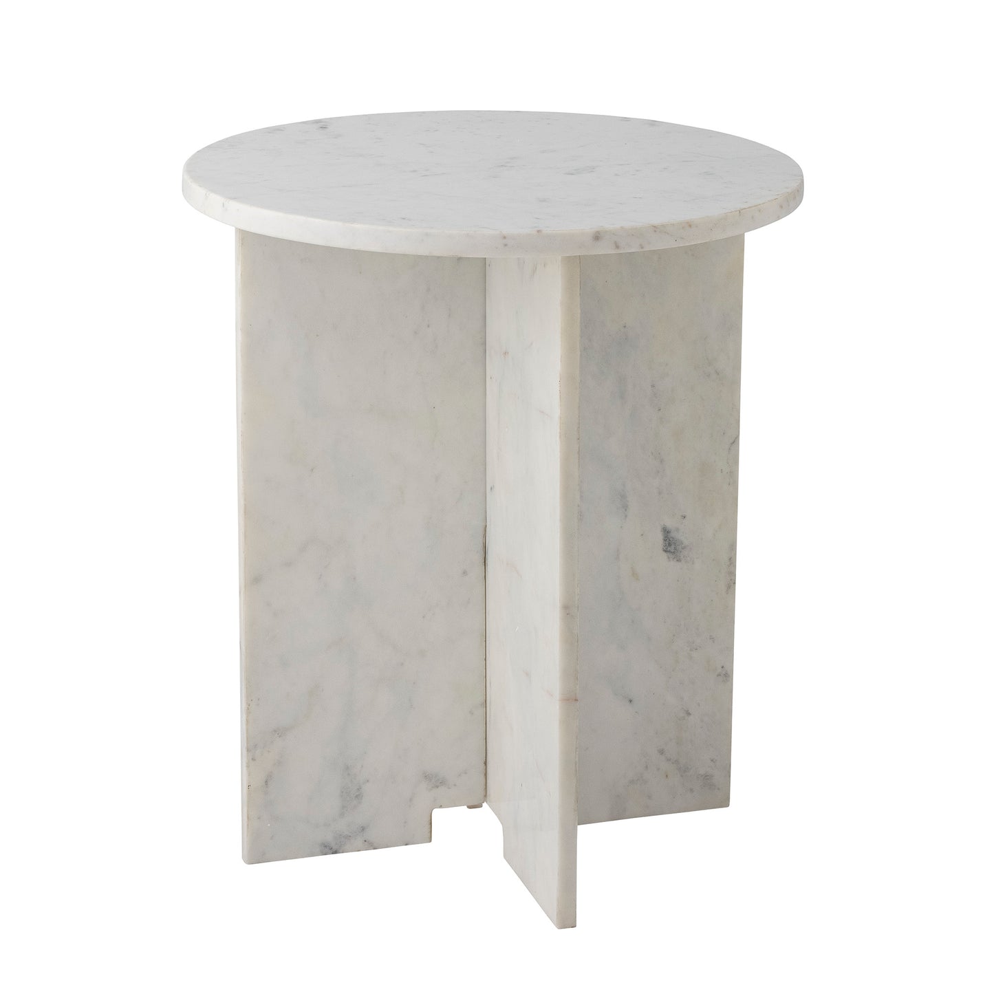 Mesa auxiliar Jasmia, blanco, mármol 