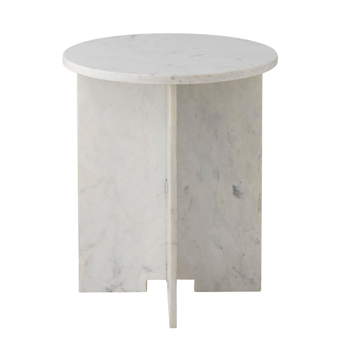 Mesa auxiliar Jasmia, blanco, mármol 