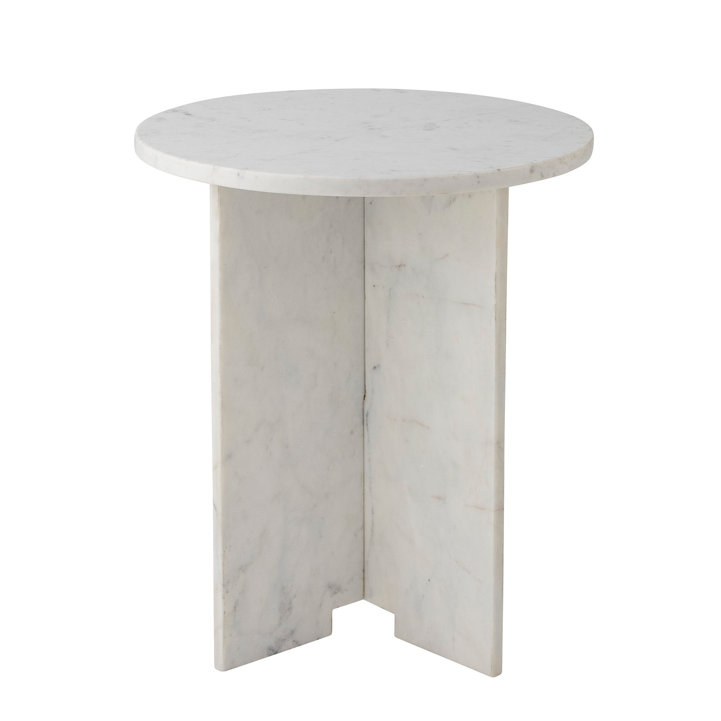 Mesa auxiliar Jasmia, blanco, mármol 