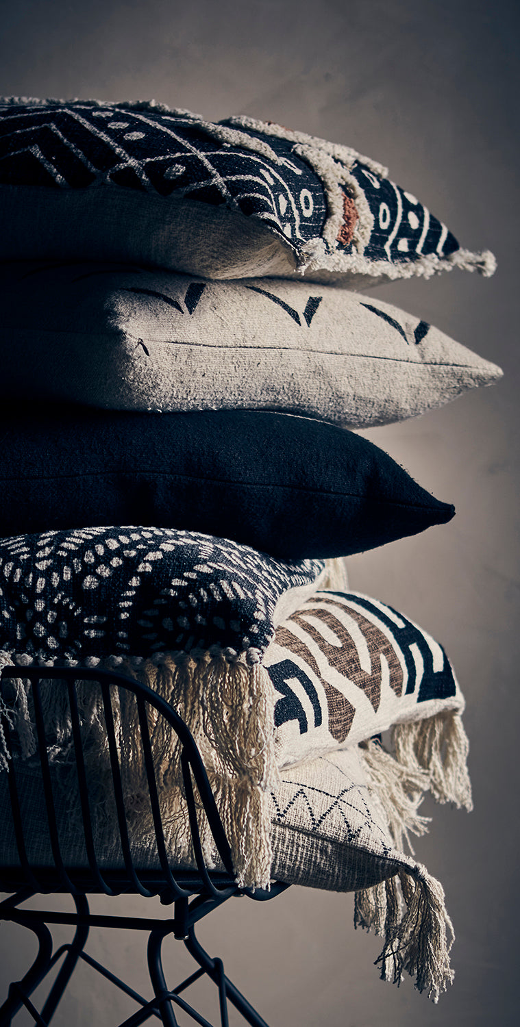 FERNANDO Cushion cover, Natural/black/brown