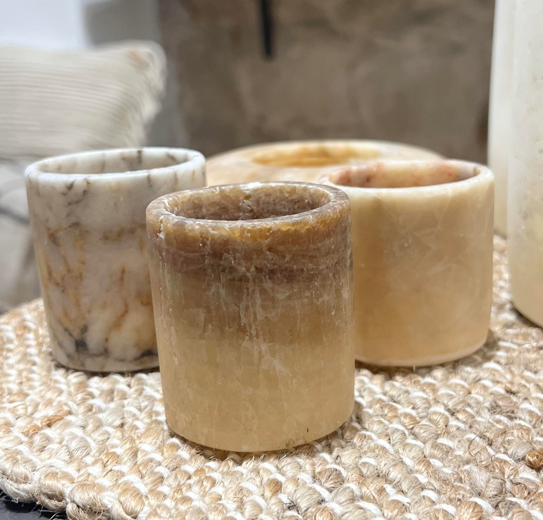 Alabaster Candle Holder